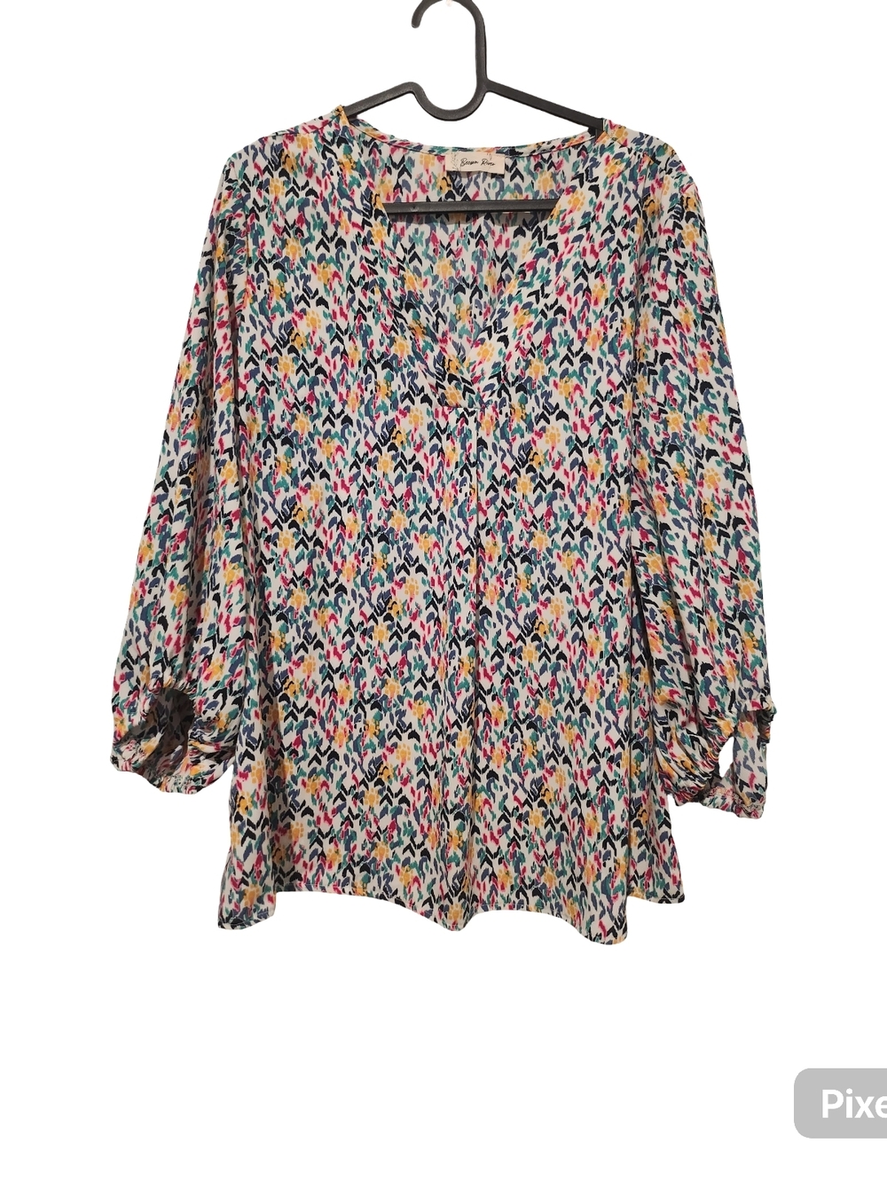 Beeson River Multicolor Printed V-Neck Blouse